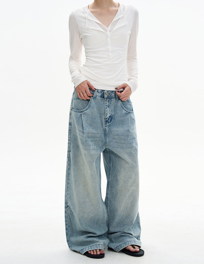 MADWITCH CREASE BLUE JEANS #D1657