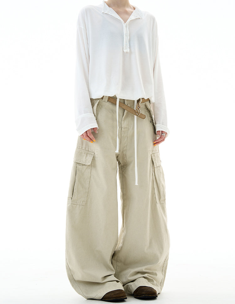 MADWITCH DRAWSTRING MULTI-POCKET CARGO PANTS #Z030