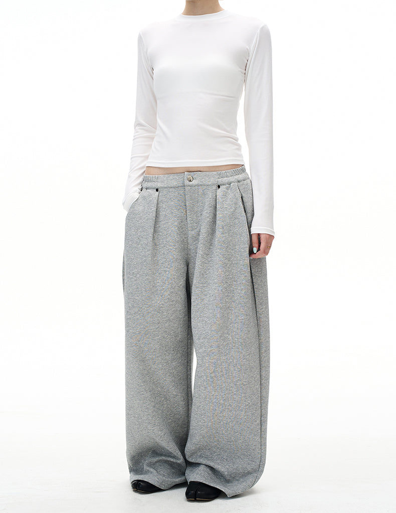 MADWITCH GREY WIDE LEG SWEATPANTS #C959