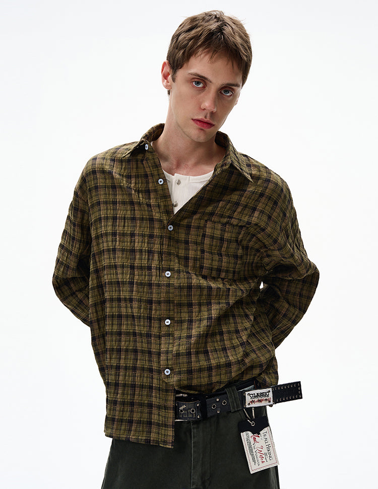 MADWITCH UNISEX AUTUMN PLAID SHIRT #CR6252
