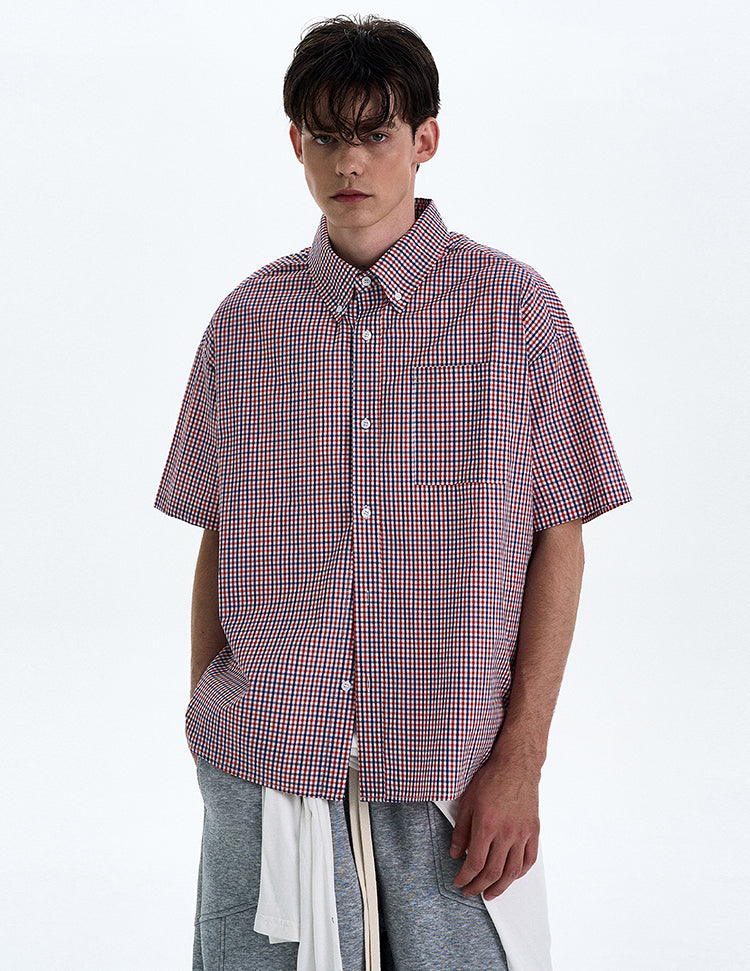 MADWITCH CHECKERED SHORT SLEEVE SHIRT #CR217