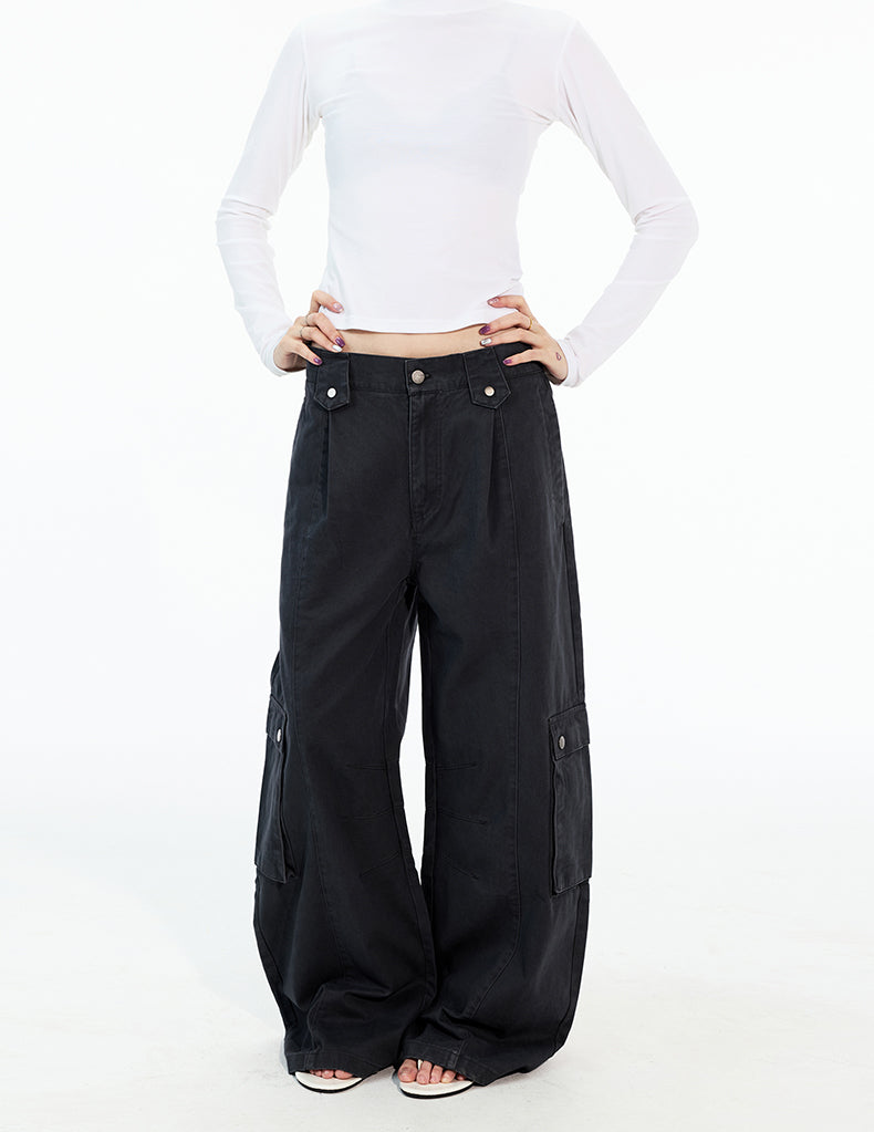 MADWITCH PLEATED MULTI-POCKET WORK PANTS #A619