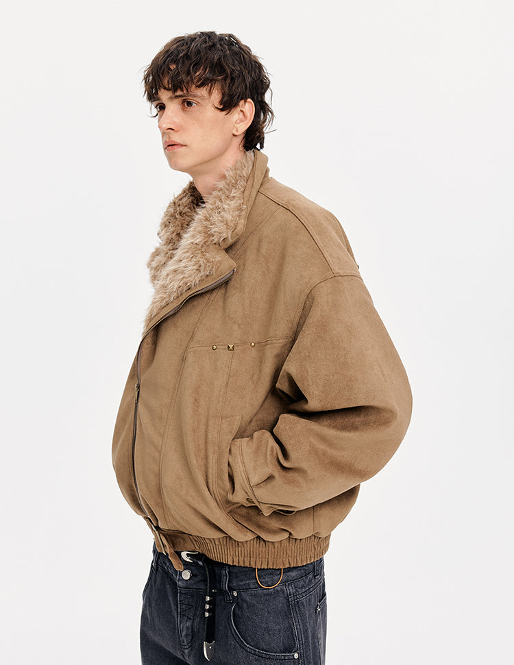 MADWITCH SUEDE DECONSTRUCTED FUR COAT #991081