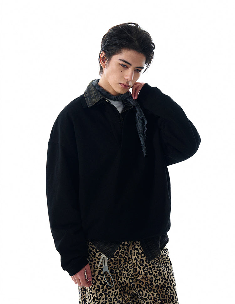 MADWITCH TURN-DOWN COLLAR VERSATILE TOP #0198