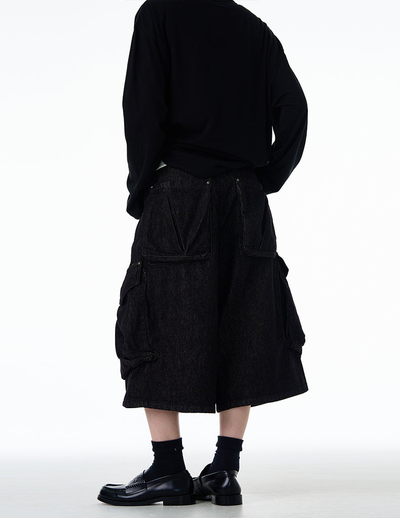 MADWITCH OVERKNEE CARGO DENIM PANTS #CK9610D