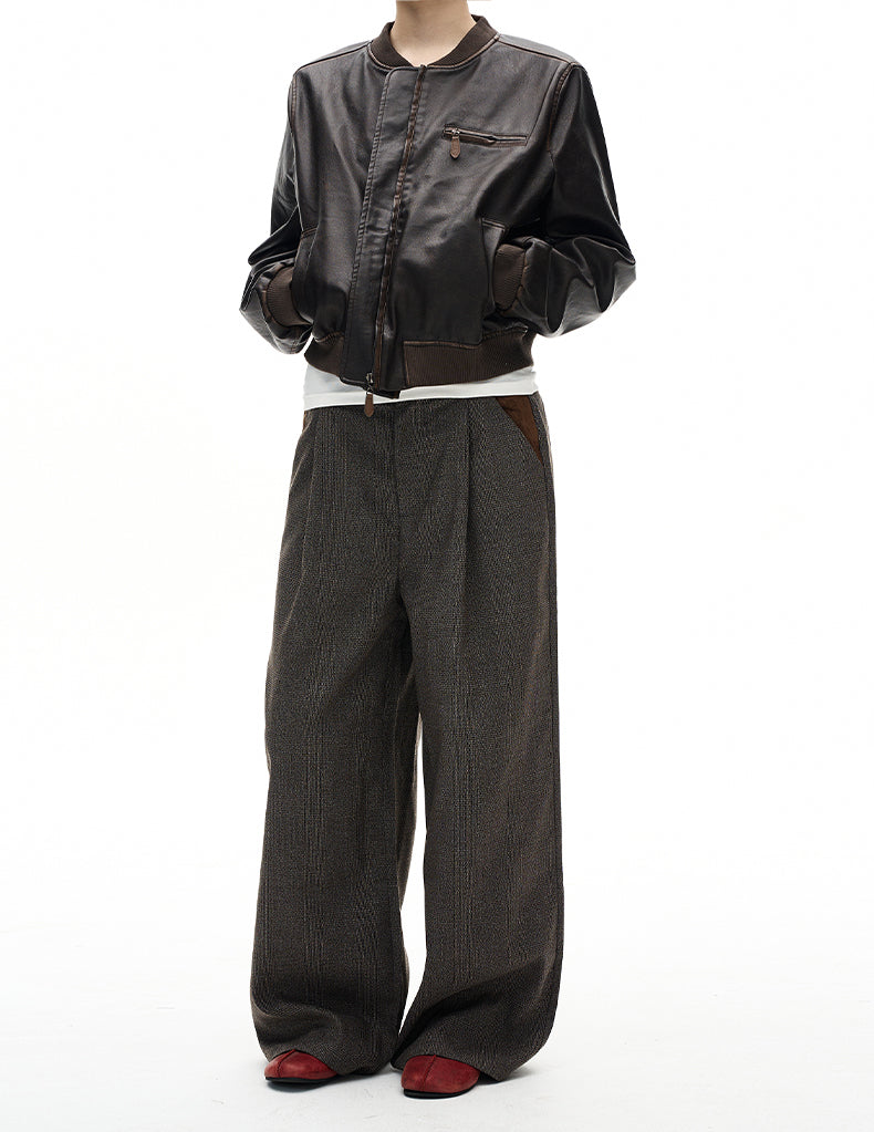 MADWITCH PREPPY PLAID WIDE TROUSERS #25036