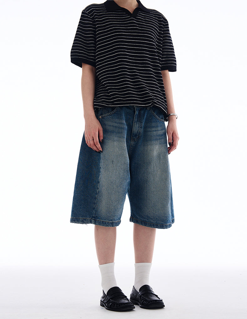 MADWITCH EXTRA BAGGY CROPPED JEANS #L811