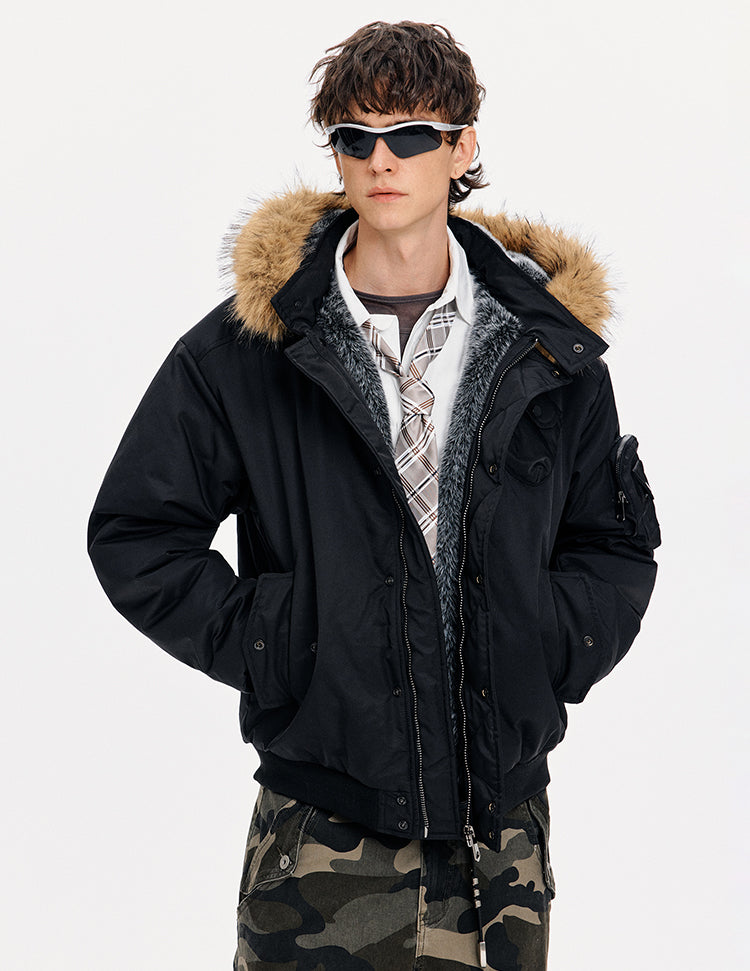 MADWITCH DETACHABLE HOOD QUILTED JACKET #IN058