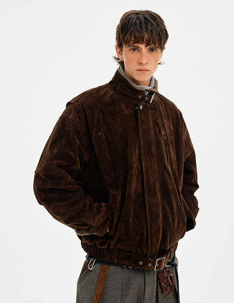 MADWITCH SUEDE QUILTED RECONSTRUCTION JACKET #AW25511