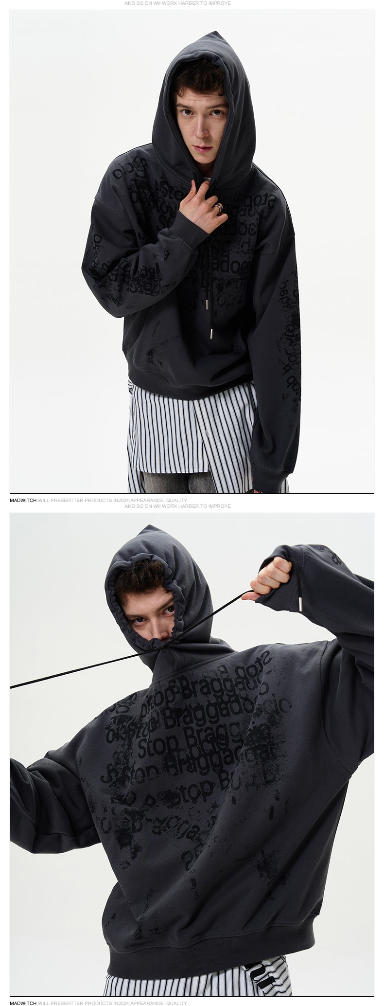 MADWITCH VINTAGE HOODED SWEATSHIRT #MD3593