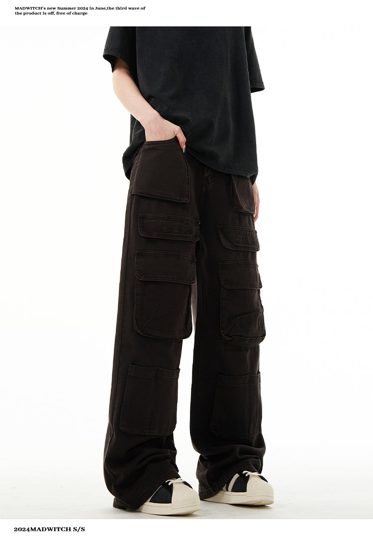 MADWITCH MULTI POCKETS CARGO PANTS #K9185A