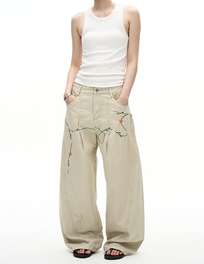 MADWITCH FLORAL PATCH CARGO PANTS #E5807