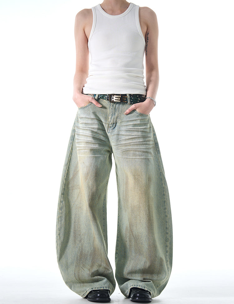 MADWITCH POST-APOCALYPTIC STYLE WIDE-LEG JEANS #FX065