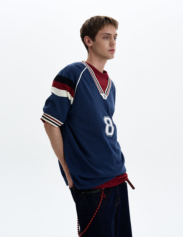 MADWITCH V-NECK KNIT TEE #TA551