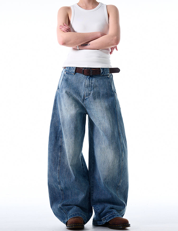 MADWITCH HEAVYWEIGHT LOOSE-FIT WASHED JEANS #DR8802