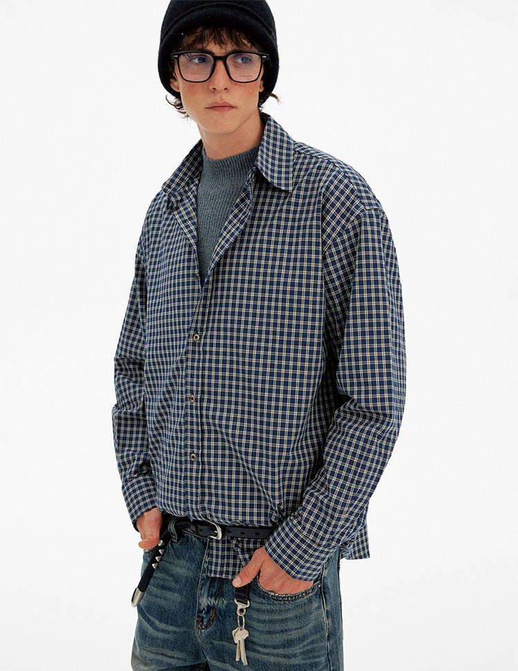 MADWITCH RETRO COLORBLOCK PLAID SHIRT #CW1155