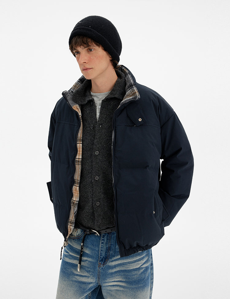 MADWITCH REVERSIBLE PLAID PUFFER JACKET #254YR10160