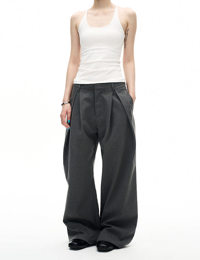 MADWITCH STRIPED WIDE LEG TROUSERS #C923