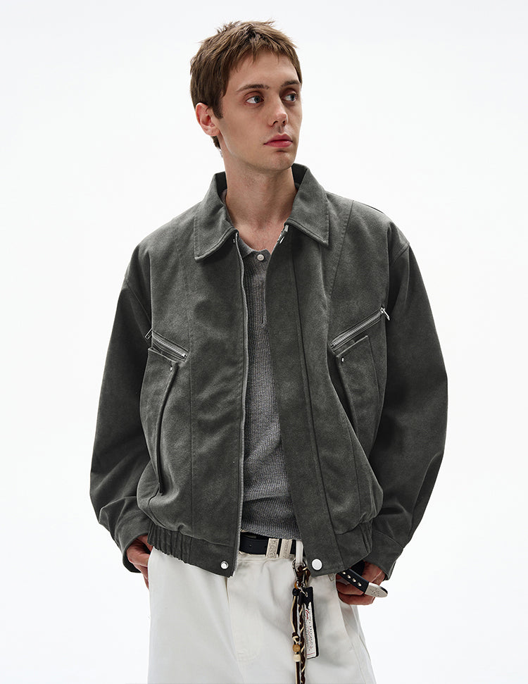 MADWITCH UNISEX SUEDE UTILITY JACKET #L963