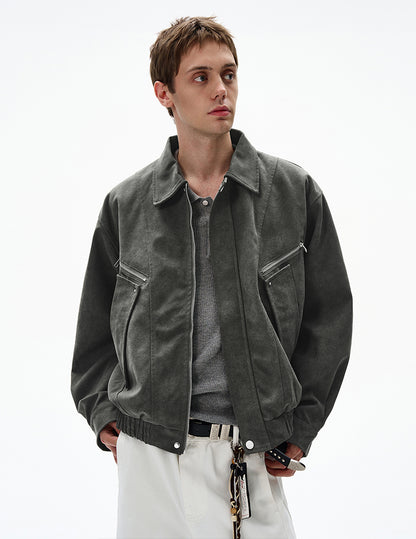 MADWITCH UNISEX SUEDE UTILITY JACKET #L963