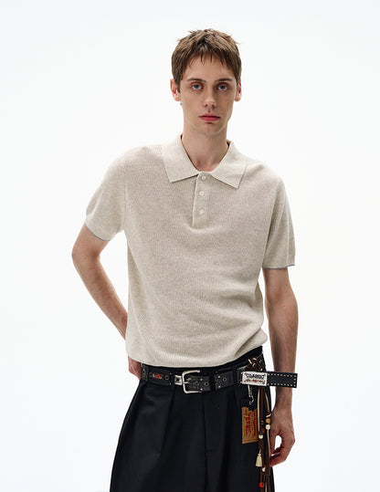 MADWITCH CLASSIC POLO KNIT TOP #250139