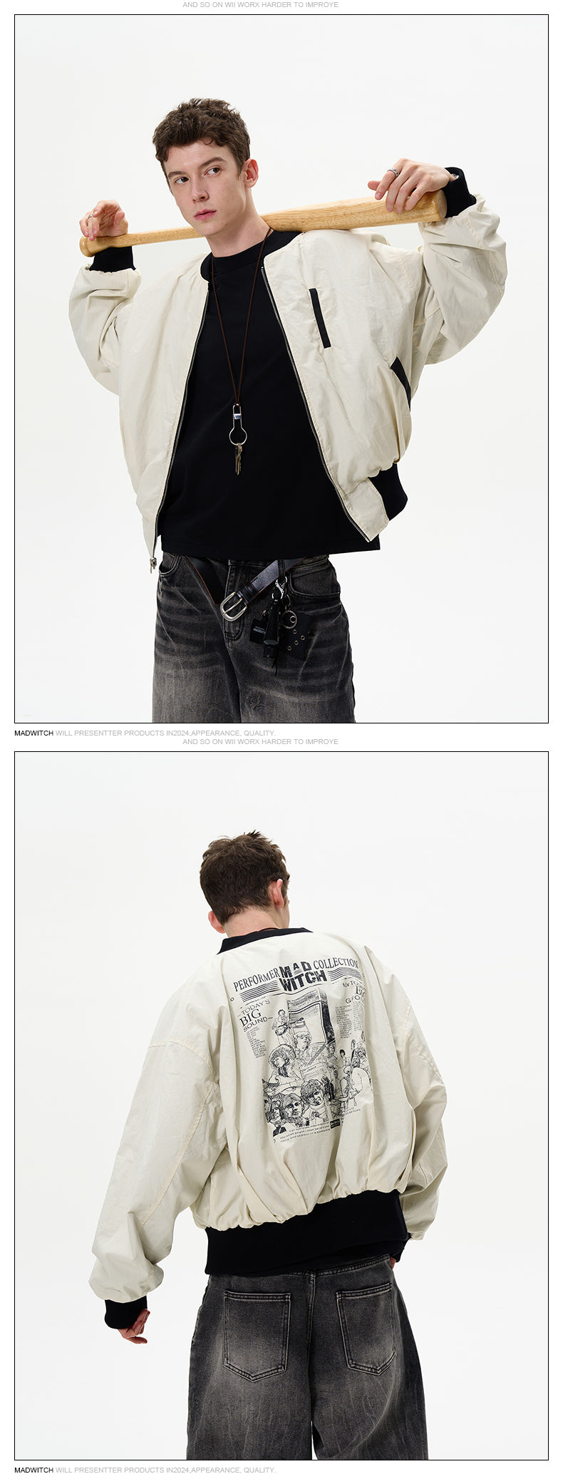 MADWITCH REVERSIBLE BASEBALL JACKET #MD3576