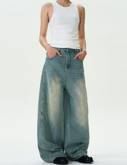 MADWITCH WASHED BAGGY DENIM PANTS #D1675