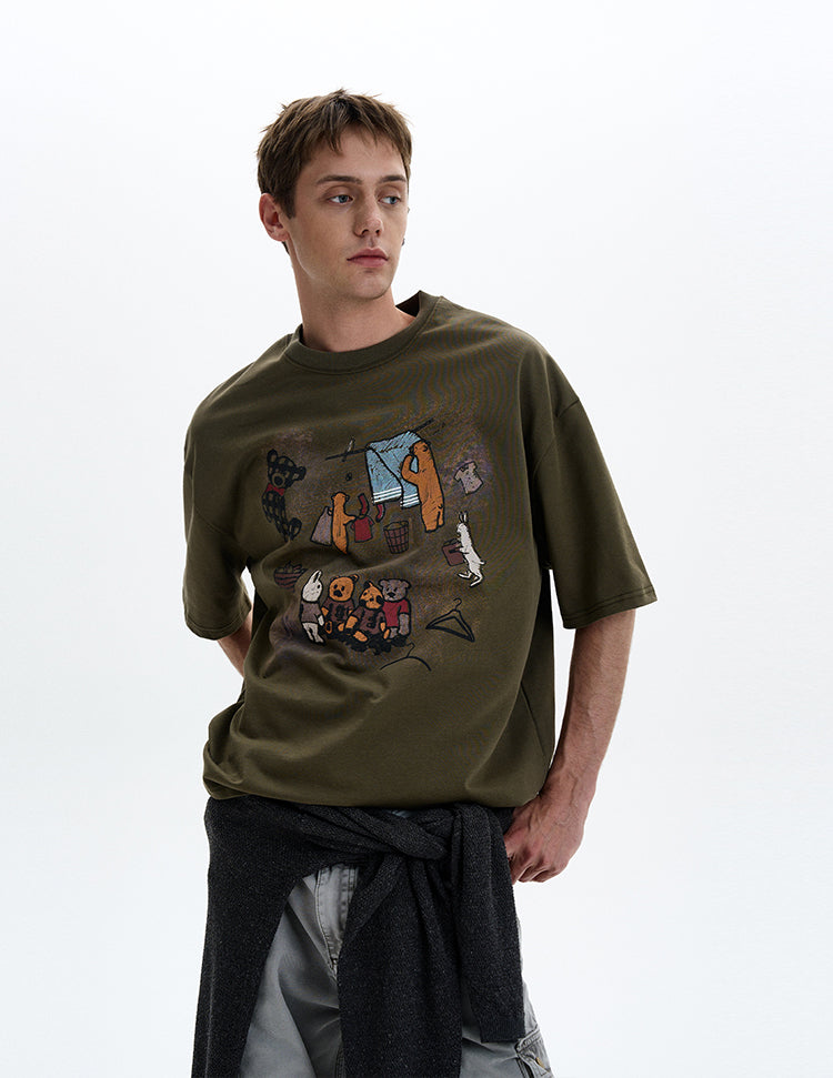 MADWITCH VINTAGE PRINT TEE #321