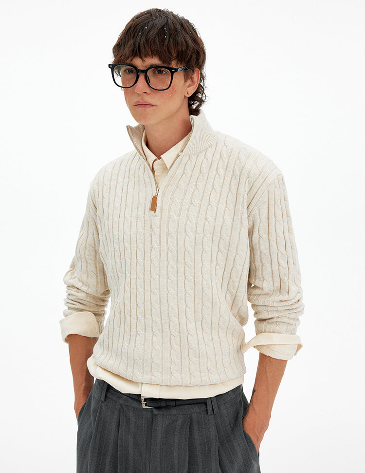 MADWITCH RETRO CABLE KNIT SWEATER #3009