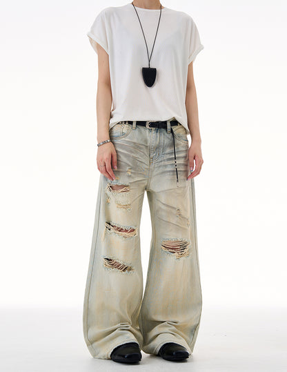 MADWITCH DROP-CROTCH GRAFFITI JEANS #G6831
