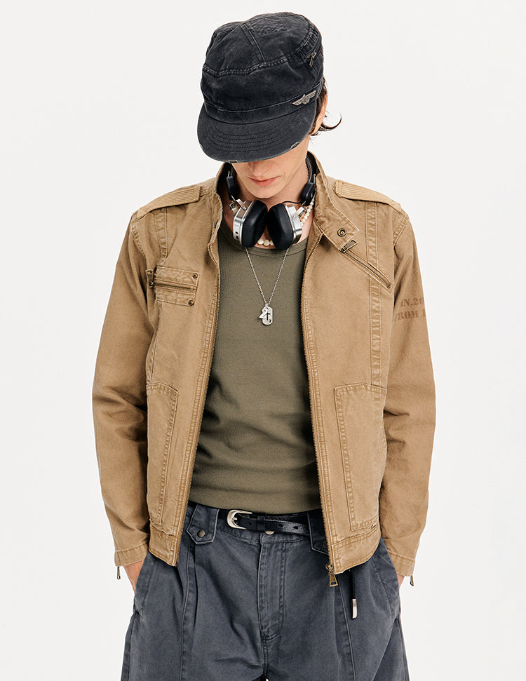MADWITCH PATCHWORK CROPPED WORK JACKET #CW1325