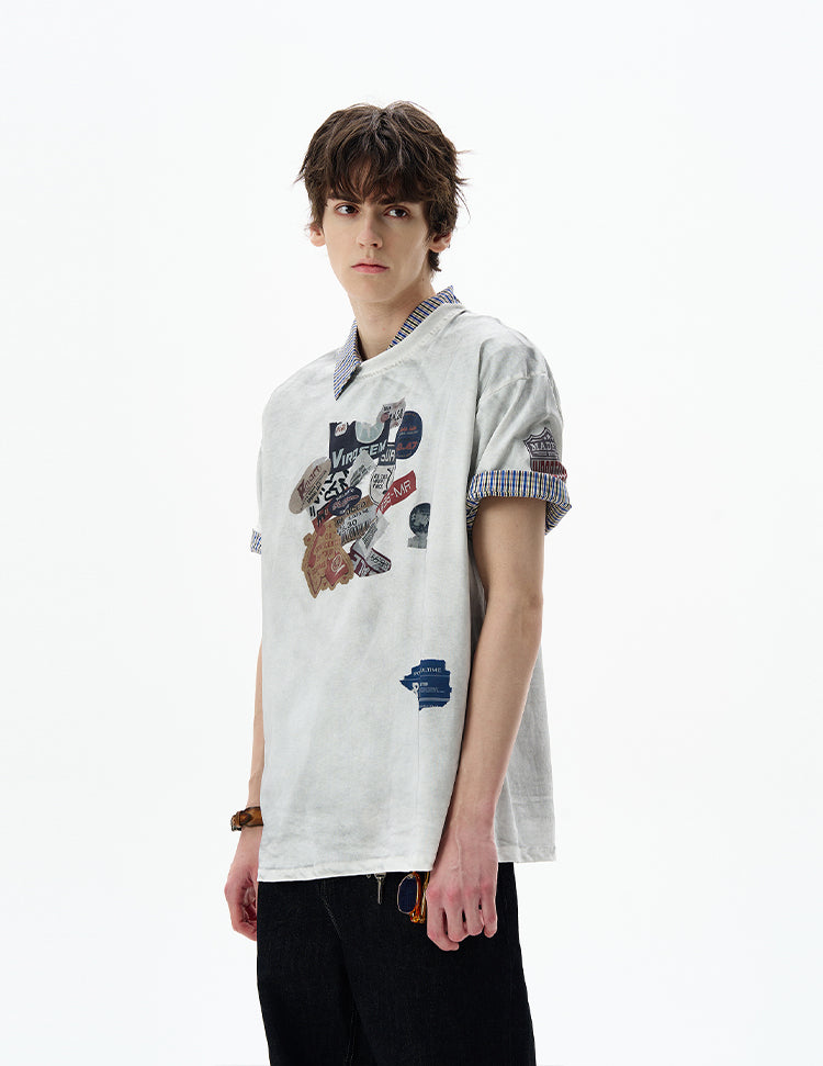 MADWITCH DIRTY DYE PRINTED TEE #8777