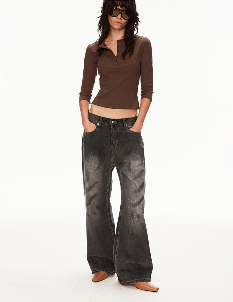 MADWIT DIRTY WASH GRUNGE JEANS #GD002