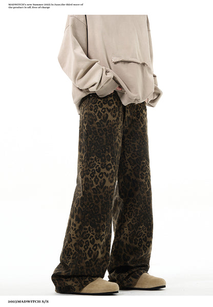 MADWITCH LEOPARD PRINT CASUAL PANTS #WH6854