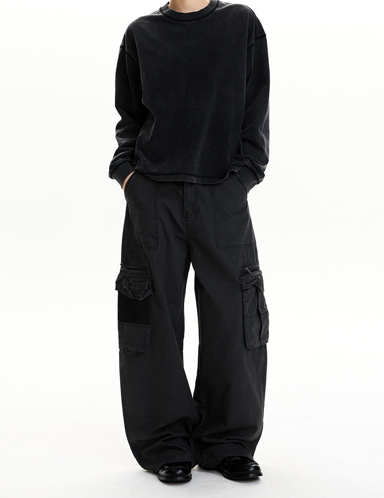 MADWIT WASHED MULTI-POCKET WORK PANTS #CK6923
