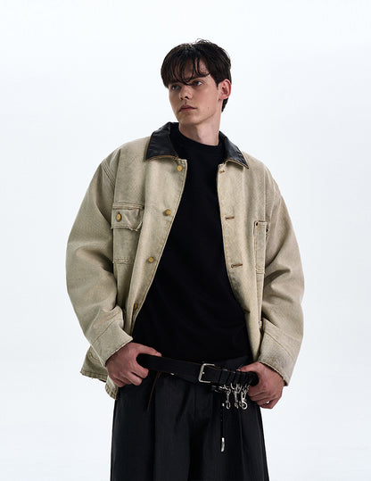 MADWITCH BARN STYLE TURN-DOWN COLLAR JACKET #CW1136