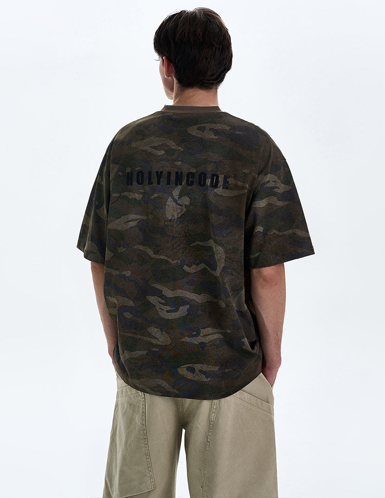MADWITCH RETRO CAMOUFLAGE T-SHIRT #6932