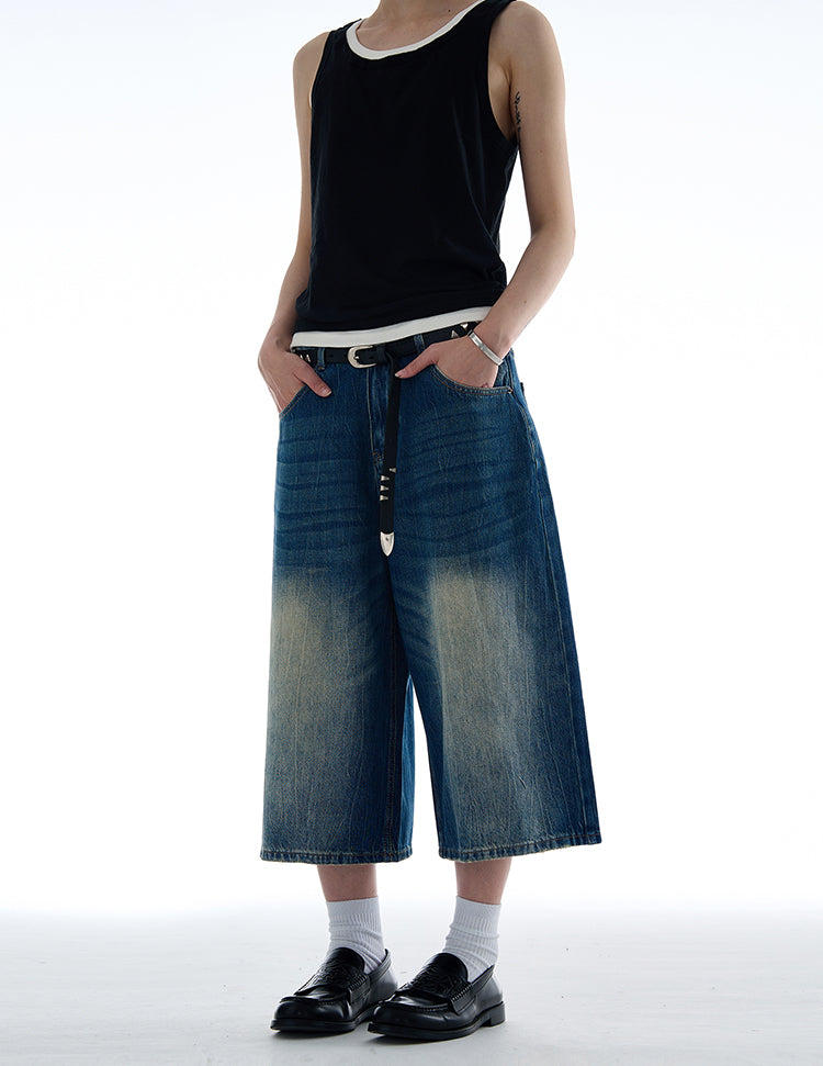 MADWITCH WASHED CROPPED DENIM JEANS #WHOA103