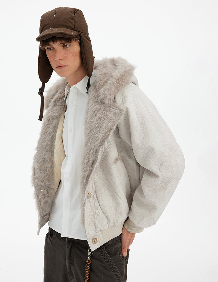 MADWITCH PATCHWORK FUR COLLAR PARKA JACKET #246031