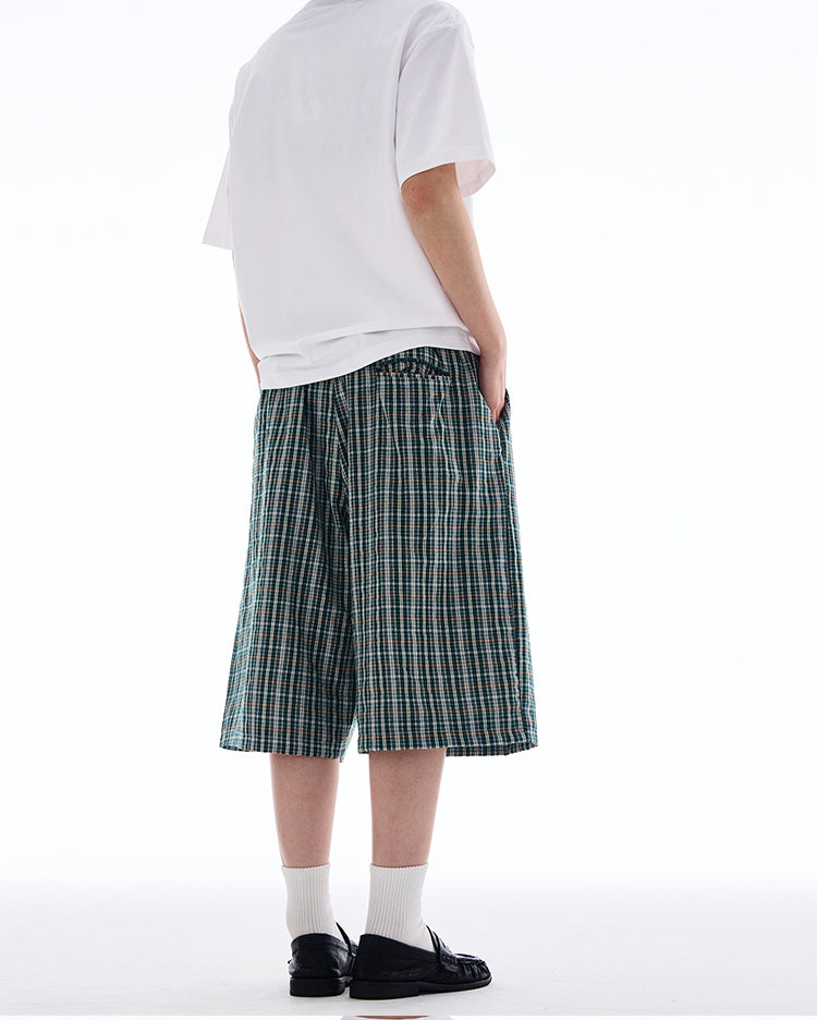 MADWITCH RELAXED PLAID CASUAL SHORTS #MD3643