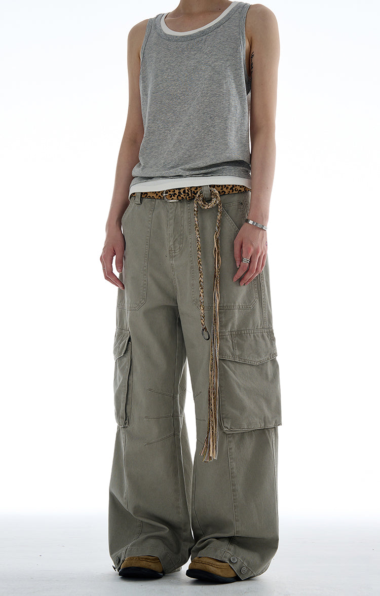 MADWITCH VINTAGE MULTI-POCKET CARGO PANTS #CK6650