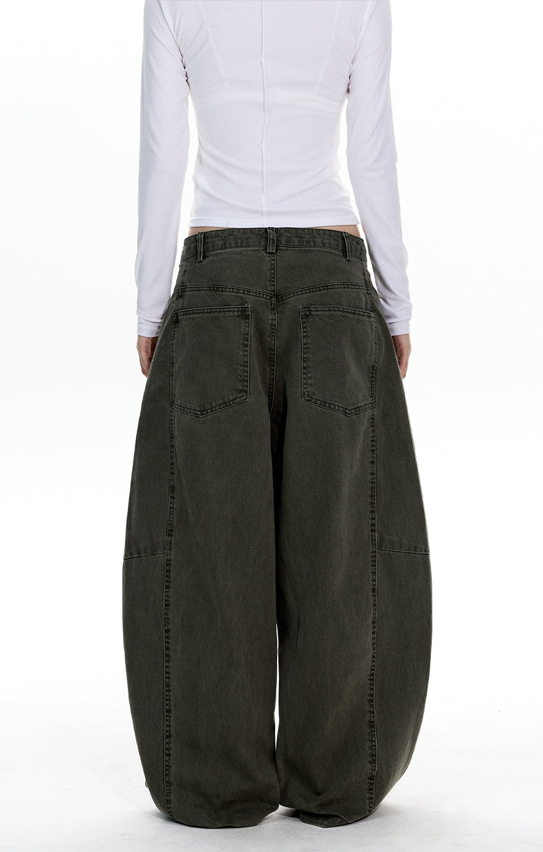 MADWITCH DECONSTRUCTED WASHED WIDE PANTS #A620
