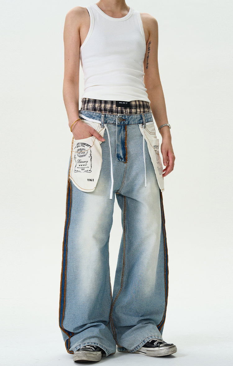 MADWITCH ORIGINAL WASHED DENIM PANTS #G6615