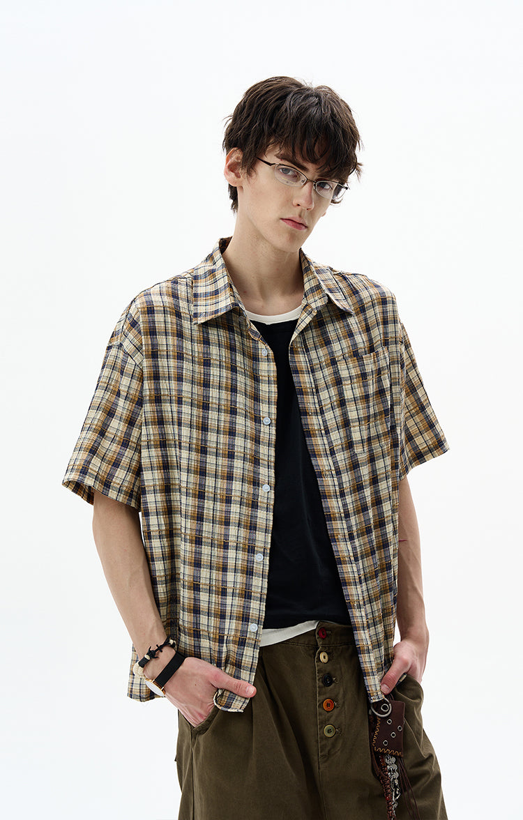 MADWITCH CONTRAST CHECKERED SHIRT #CR251