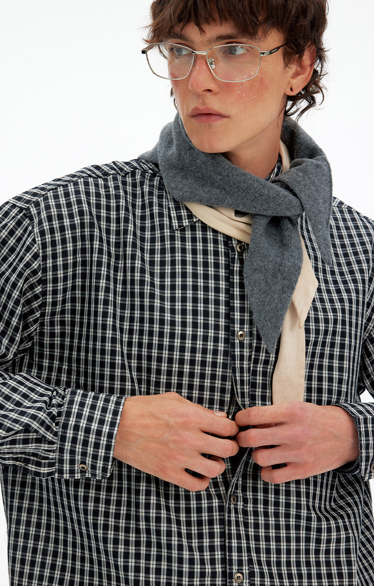 MADWITCH RETRO COLORBLOCK PLAID SHIRT #CW1155