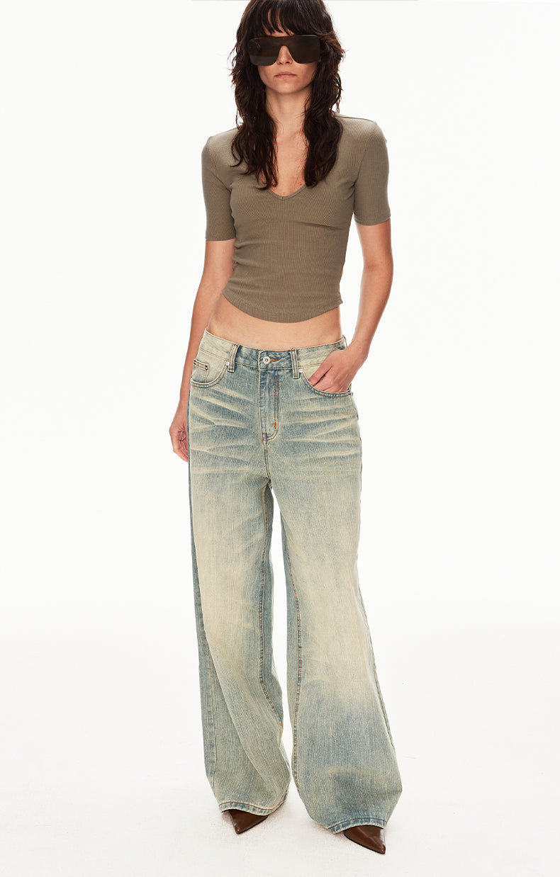 MADWIT YELLOW WASH BAMBOO JEANS #DR8816
