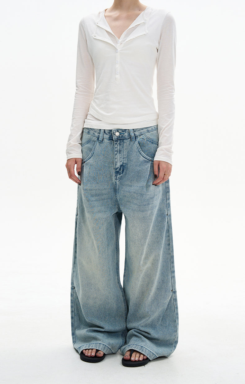 MADWITCH CREASE BLUE JEANS #D1657