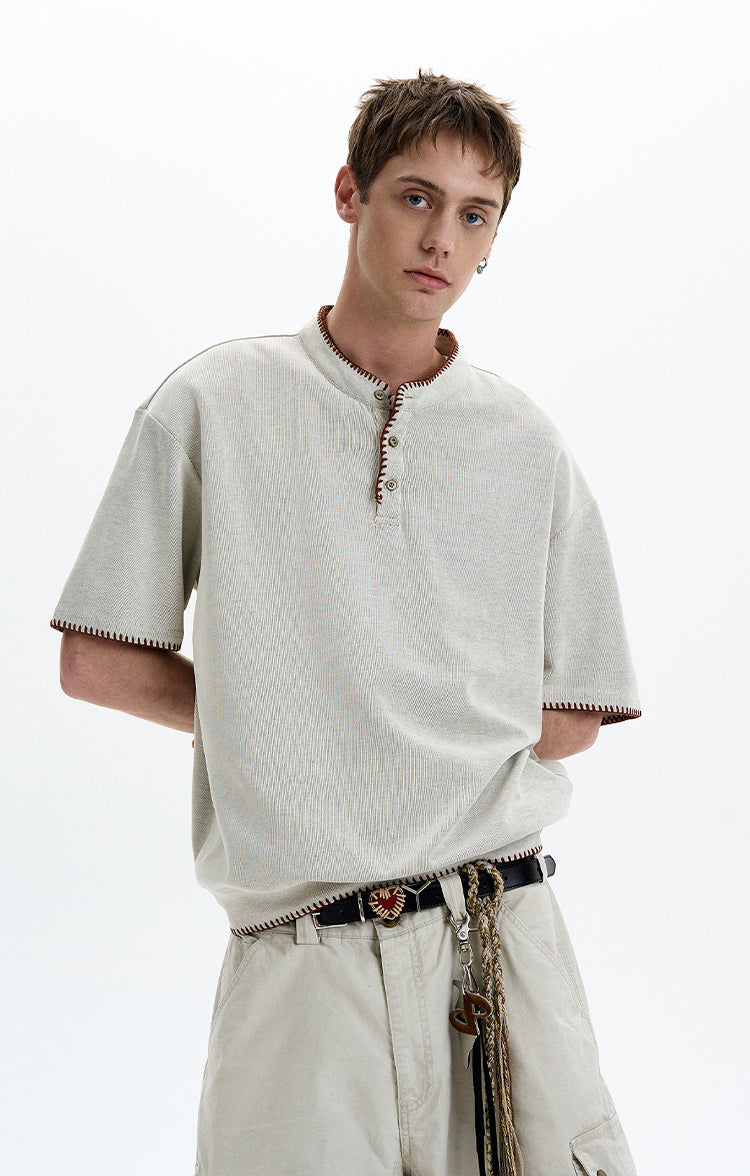 MADWITCH HENLEY NECK TEE #C1699X25