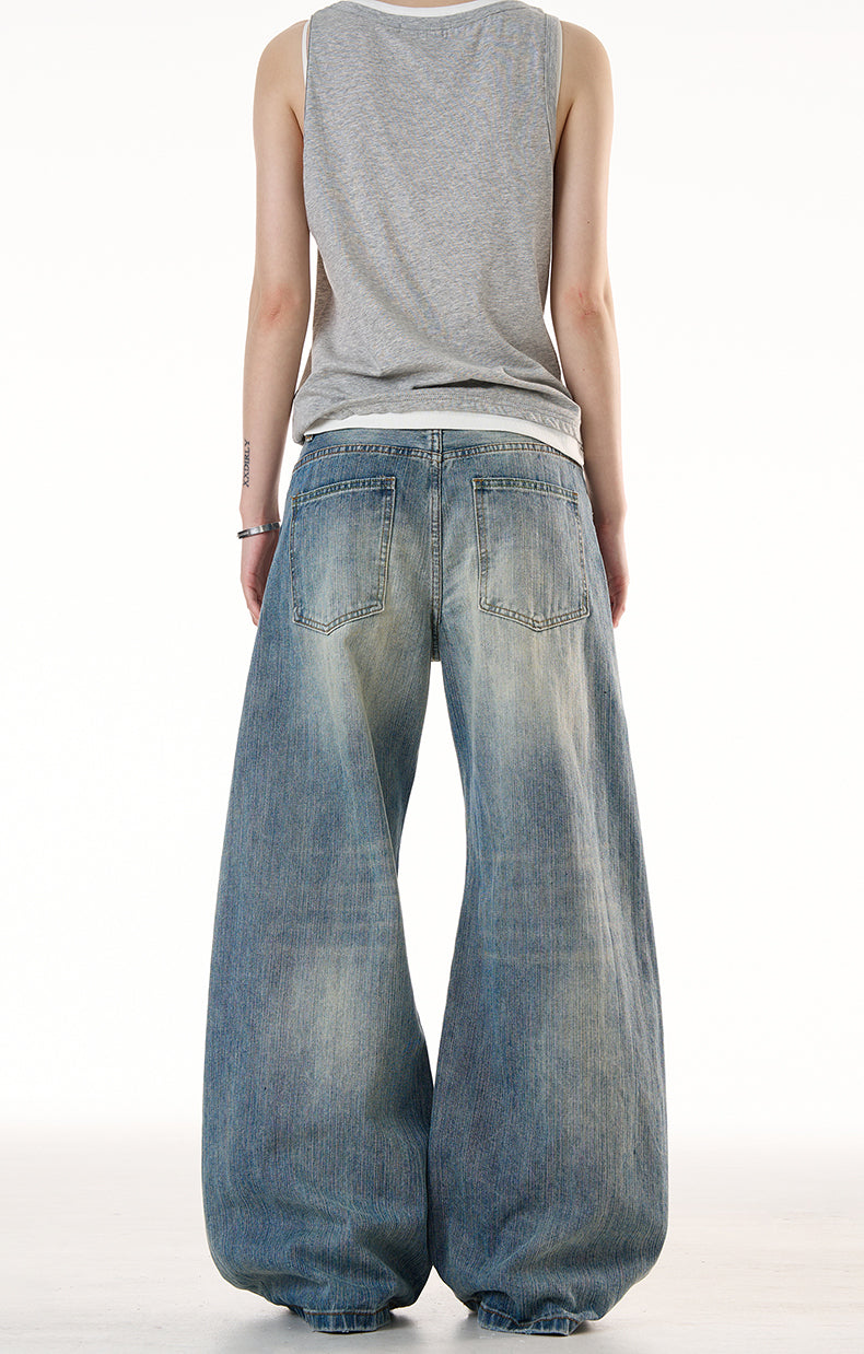 MADWITCH LOOSE RIPPED JEANS #G6683