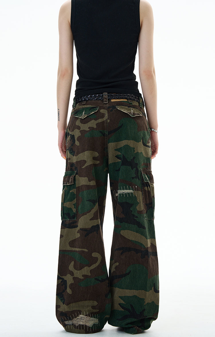 MADWITCH UNISEX CAMO CARGO UTILITY PANTS #Z013